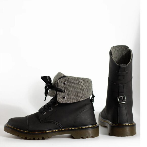 Dr. Martens Yuba Black Leather High Tops Combat Boots Sz 7 - Picture 9 of 10